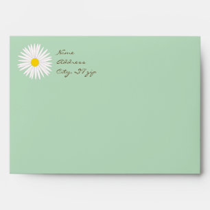 Pastel Green Daisy Envelopes