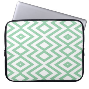 Pastel green geometric pattern laptop sleeve