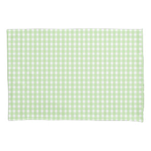 Pastel Green Gingham Pattern Pillowcase