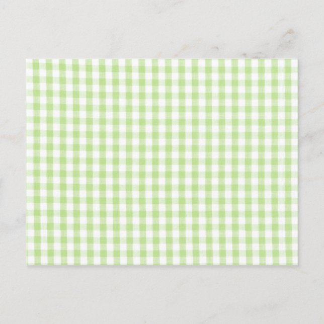 Pastel Green Gingham pattern Postcard (Front)