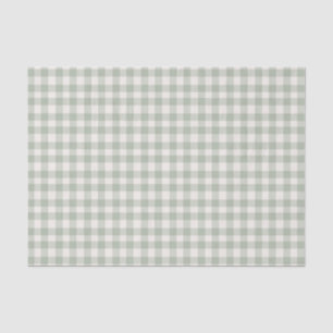 Pastel green gingham pattern tissue paper