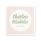 Pastel Green Handwriting Retro Wedding Napkins