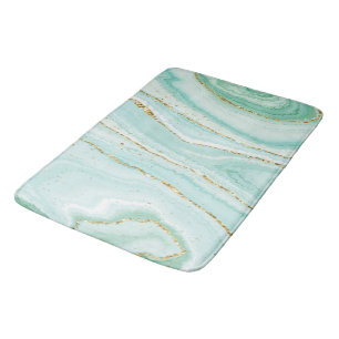 Pastel green liquid marble background bath mat