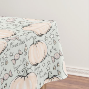 Pastel Green Little Pumpkin Baby Halloween Tablecloth