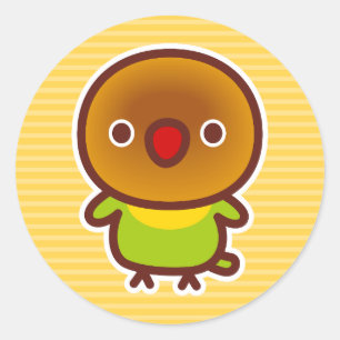 pastel green masked lovebird classic round sticker