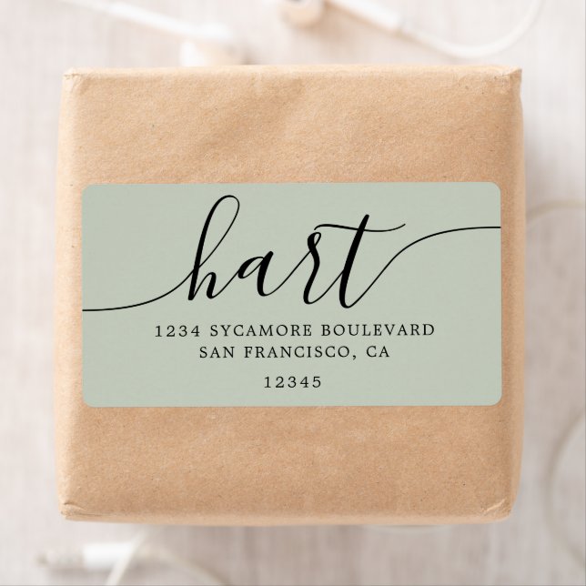 Pastel Green Modern Script Return Address  (Insitu)