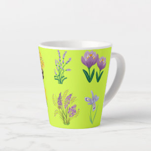 Pastel Green Mug with Yellow and Purple Florals