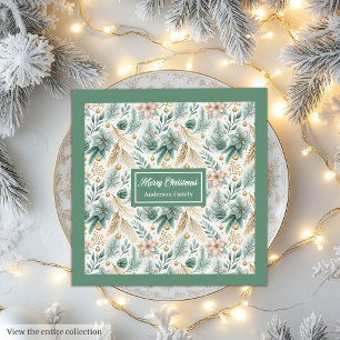 Pastel Green Napkins Personalised Christmas Decor