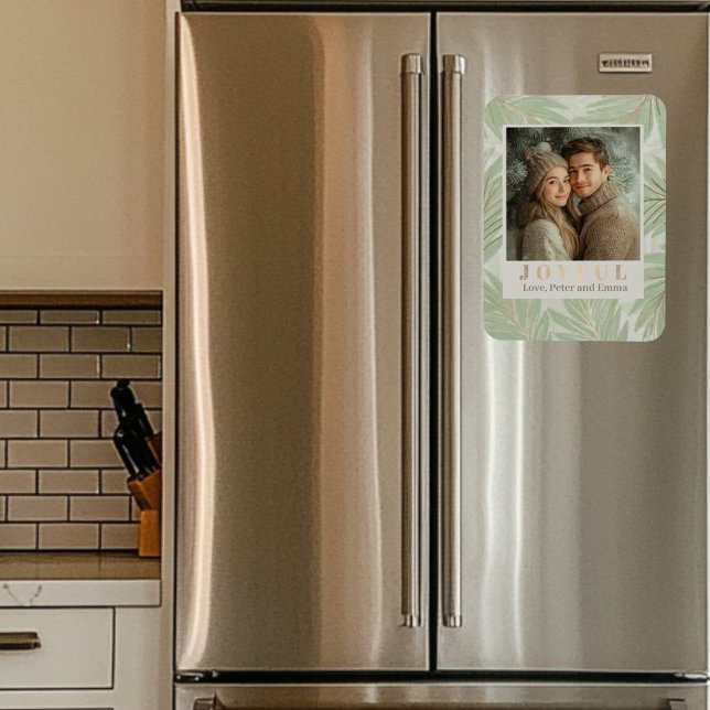 Pastel Green Palm Tree Holiday  Magnet (Pastel Green Palm Tree Photo Magnet)