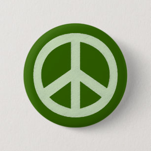 Pastel Green Peace Sign 6 Cm Round Badge