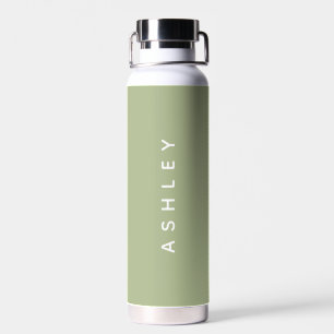 Pastel Green Personalised Name Custom Chic Water Bottle