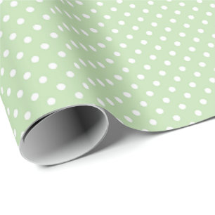 Pastel Green Polka Dots for Spring and Baby Gifts Wrapping Paper