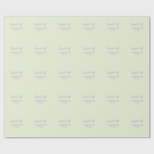 Pastel green purple sweet 16th birthday name bold wrapping paper