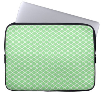 Pastel Green Quatrefoil Laptop Sleeve