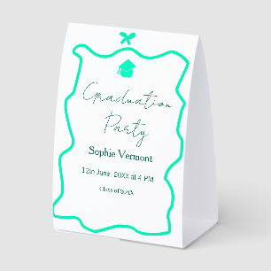 pastel green spanish border bow graduation party
