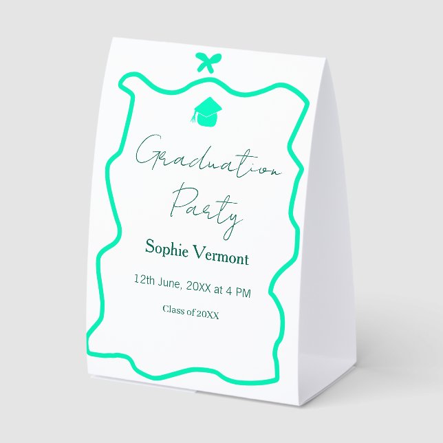 pastel green spanish border bow graduation party  (Front)