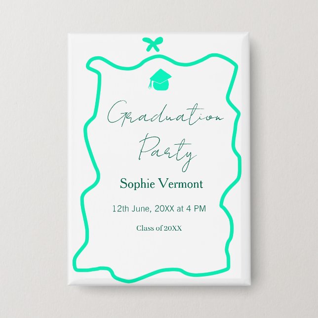 pastel green spanish border bow graduation party  (Front)