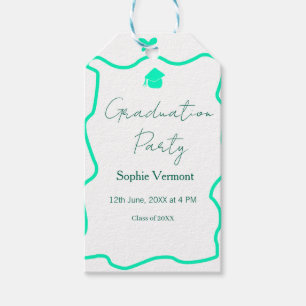 pastel green spanish border bow graduation party  gift tags