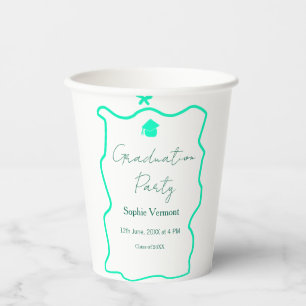pastel green spanish border bow graduation party paper cups