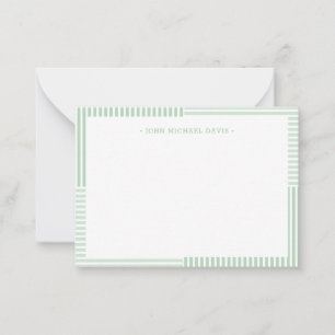Pastel Green Stripes Children's Note Card