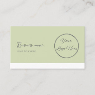 pastel green stylish modern minimalist + qr code business card