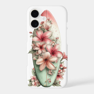 PASTEL GREEN SUMMER SURFBOARD & HIBISCUS FLOWERS