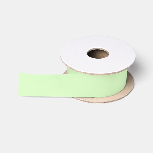 Pastel Green Tea Leaf Solid Colour Satin Ribbon (Spool)