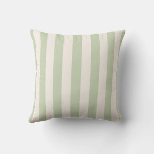 Pastel Green Vertical Stripes Cushion