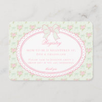 Pastel Green Vintage Fancy Floral Baby Registry