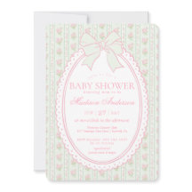 Pastel Green Vintage Fancy Floral Baby Shower