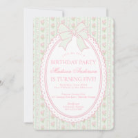 Pastel Green Vintage Fancy Floral Birthday Party