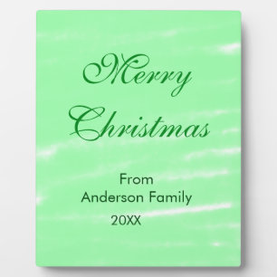 Pastel green watercolor merry christmas modern boh plaque