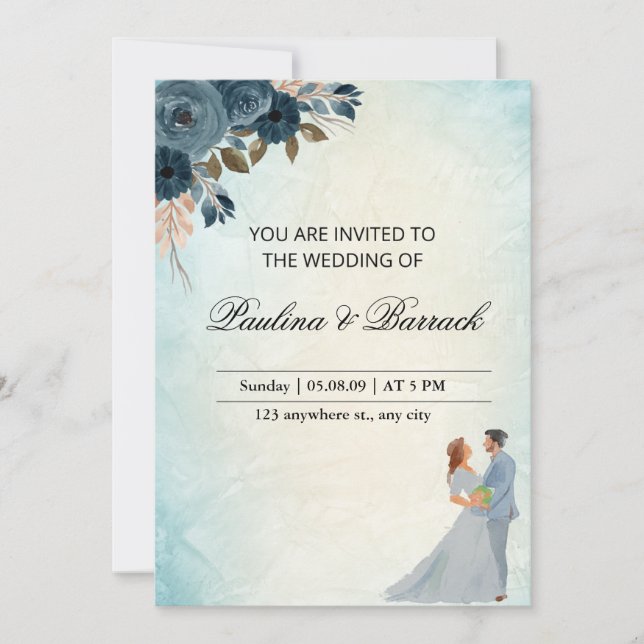 Pastel Green Wedding Invitation (Front)