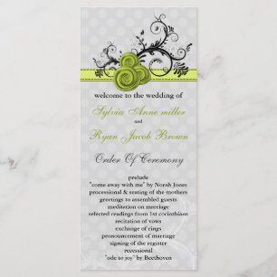 pastel green Wedding program