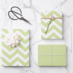 Pastel Green & White Chevron Wedding Birthday Wrapping Paper Sheet<br><div class="desc">This stylish Pastel Green and White Chevron Print graphic design is perfect for any project. The pastel green and white colour palette gives it a classic look that can be used in a variety of projects. It's perfect for a modern, minimalistic, and sophisticated look that will make your design stand...</div>