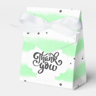Pastel Green & White Stripes Thank You Favour Box