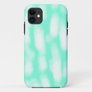 Pastel green white watercolor stripes abstract pat iPhone 11 case
