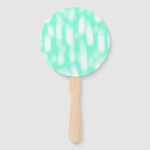 Pastel green white watercolor stripes abstract pat hand fan