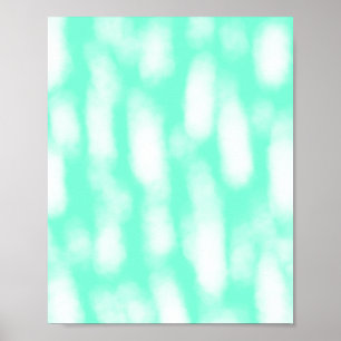 Pastel green white watercolor stripes abstract pat poster