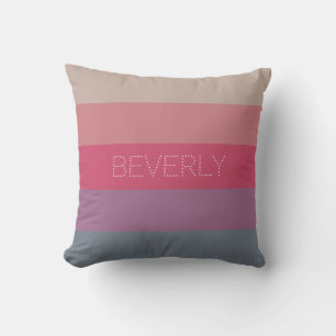 Pastel Grey purple Pink 5 Colours Personalised Nam Cushion
