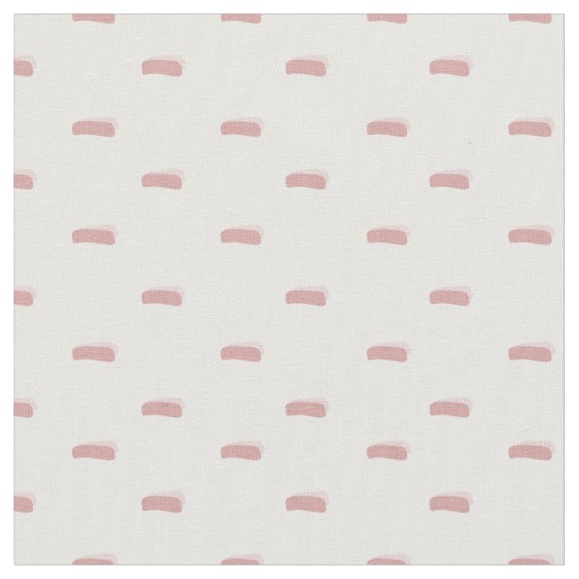 Pastel Grey Red Minimalist Dashes on White Fabric (Close Up)