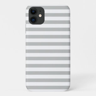Pastel Grey Stripes Pattern iPhone 11 Case