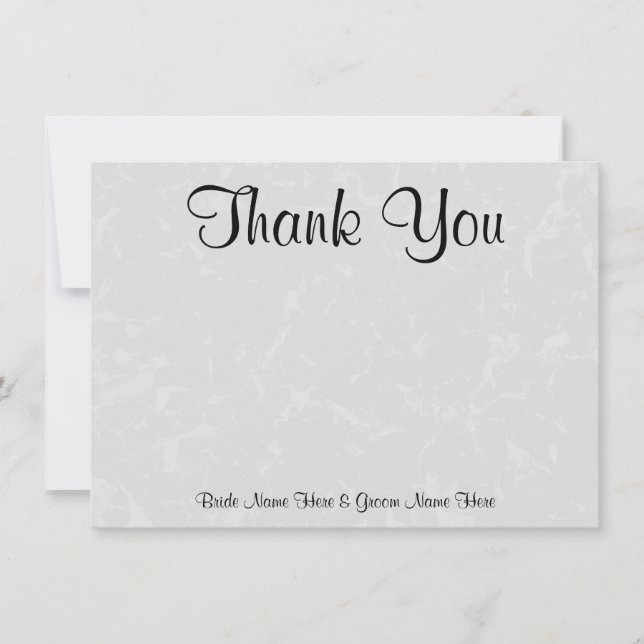 Pastel Grey Subtle Abstract Background Wedding Thank You Card (Front)