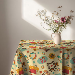 Pastel Groove Tablecloth 60s Style Dining Flair