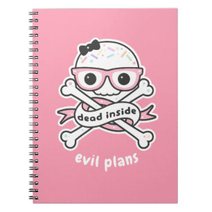 Pastel Grunge Dead Inside Skull Notebook