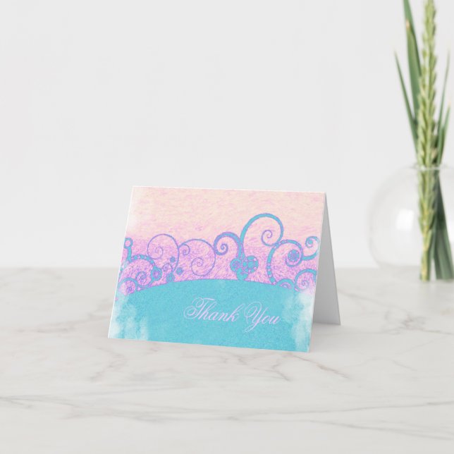 pastel grunge fantasy thank you note card (Front)