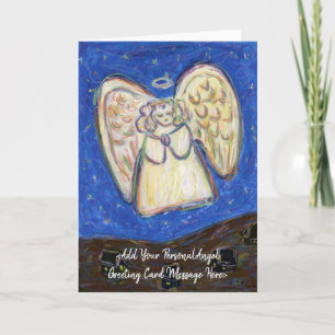 Pastel Guardian Angel Art Custom Note Cards