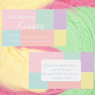 Pastel  "Guess How Many Kisses" Bridal Shower Game Enclosure Card