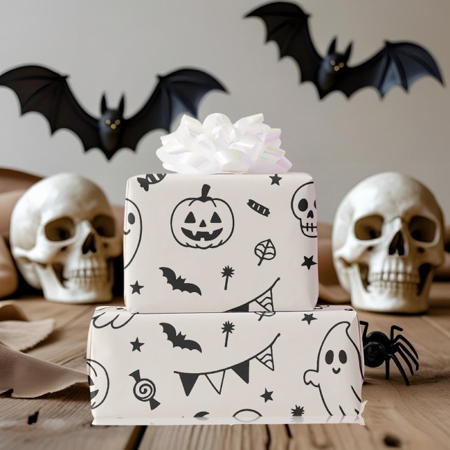 Pastel Halloween Birthday Wrapping Paper (Creator Uploaded)