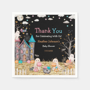 Pastel Halloween Gender Reveal Baby Shower Napkin